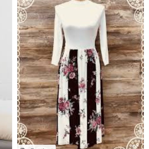 Reborn J Dresses & Skirts - •‼️SALE‼️•Reborn J• Floral and stripe Midi Dress•